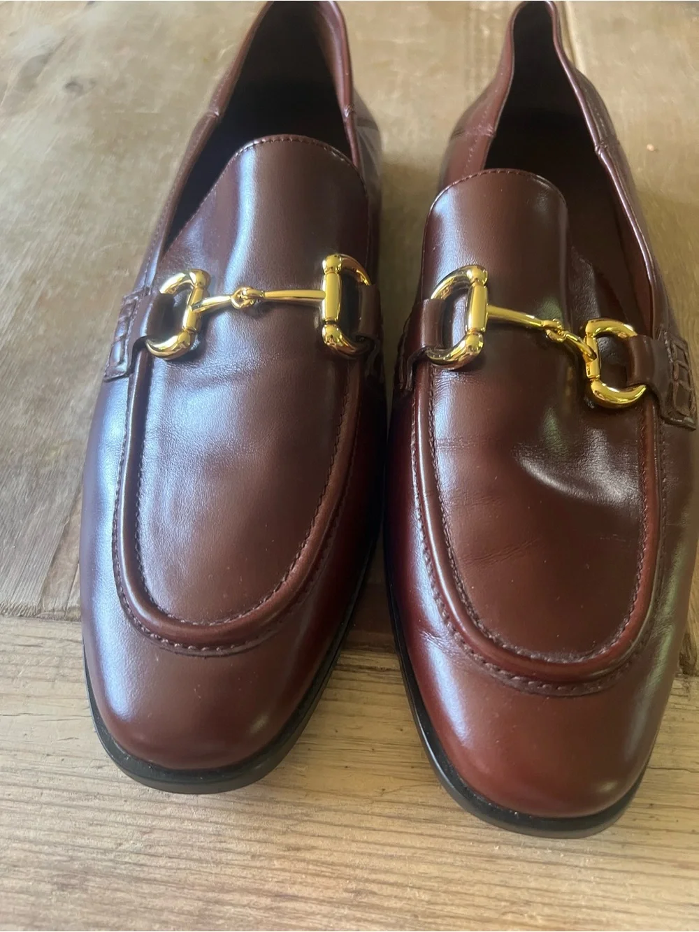Jeffrey Campbell Men’s Burgundy Leather Bit Loafers